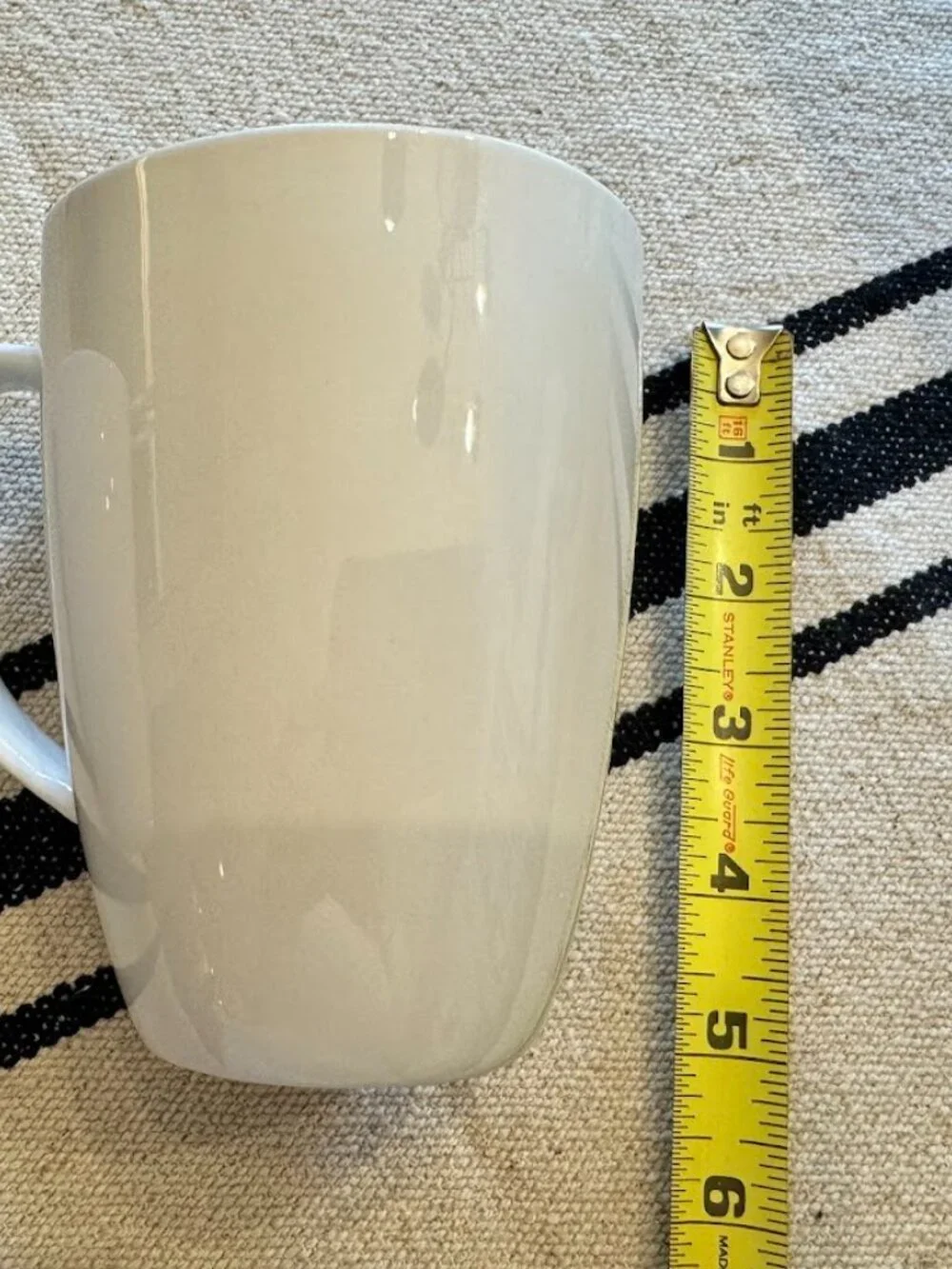 SET OF 2 Corelle Coordinates Porcelain SOLID WHITE Mugs Cups (Square Top)